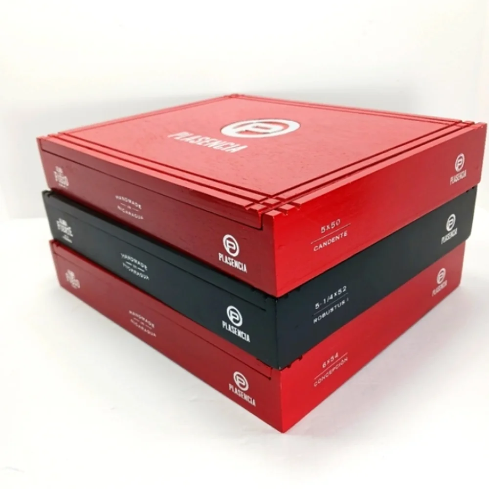 CIGAR BOXES Lot of 3 Red & Black EUC Elegant Unique Gift or Storage